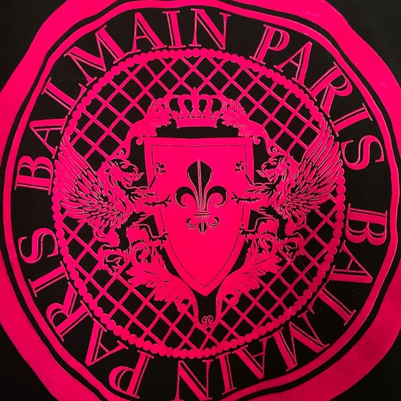 Balmain Black and Red/Pink Coin Logo Sweatshirt - Picture 6 of 10